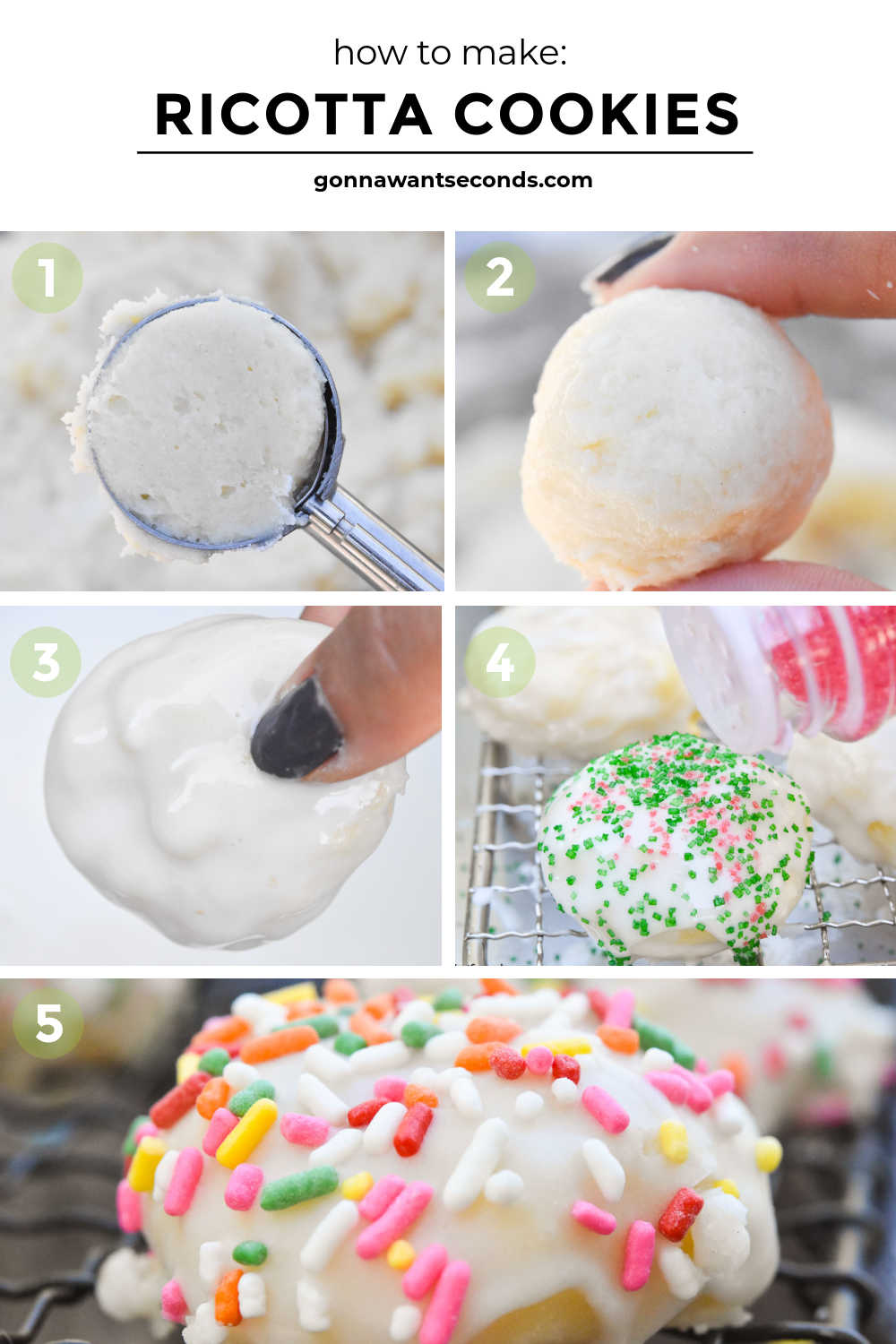 Step by step how to make ricotta cookies