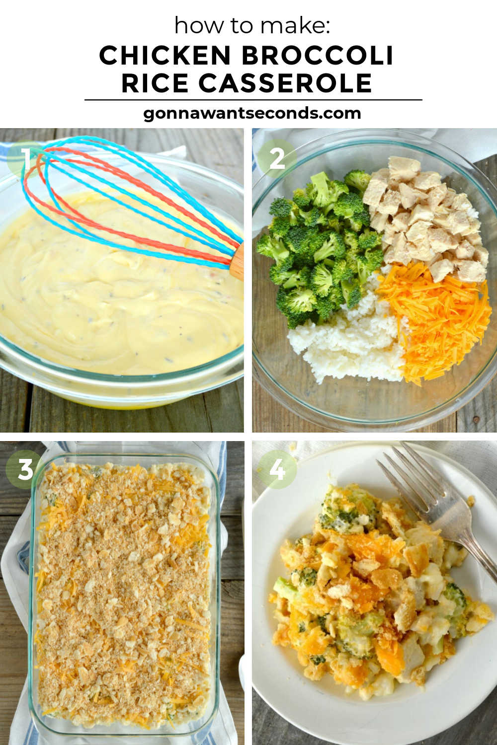 step by step how to make chicken rice broccoli casserole