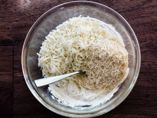 Step 6 how to make lazy lasagna casserole, mix in the mozzarella and parmesan