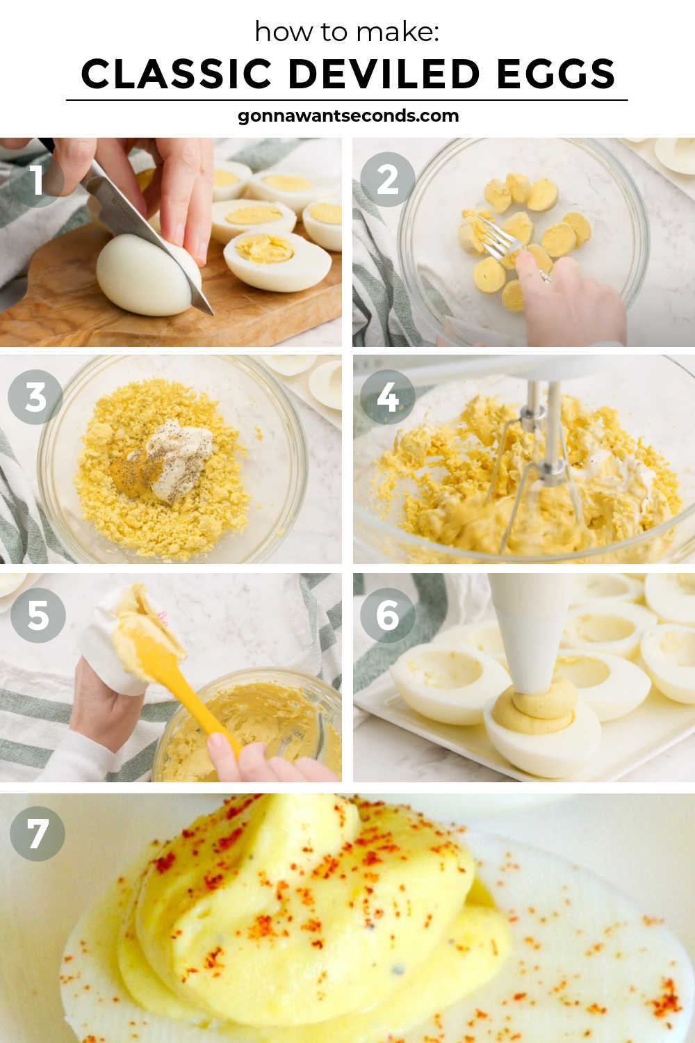 Step by step how to make classic deviled eggs
