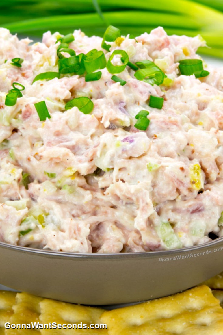 ham salad in a shallow bowl