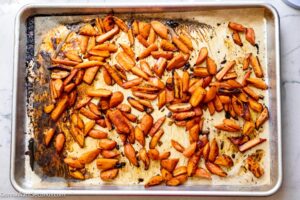 Step 3 how to make roasted honey glazed carrots, Roast it in the oven.