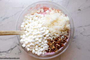 Step 3 how to make cherry fluff salad with cool whip, Add the rest of the ingredients.