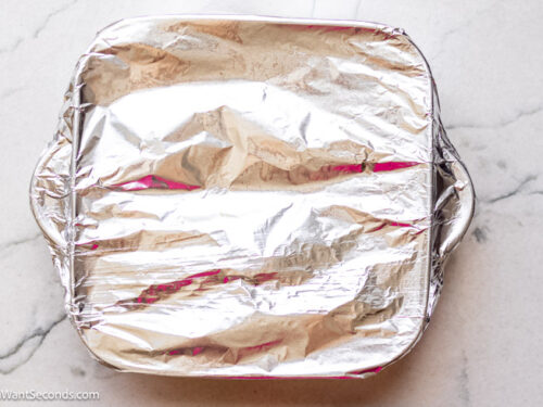 Step 3 how to make stick of butter rice, Cover it tightly with aluminum foil and bake.