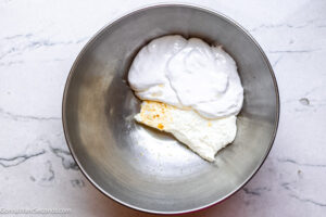 Step 1 how to make fruit dip, combine all the ingredients in a mixing bowl.