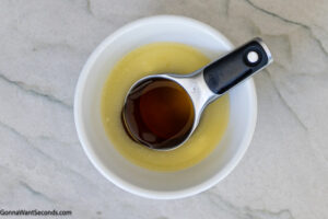 Step 6 how to make honey butter cornbread, While baking, make the topping by combining butter and honey.