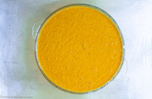 Step 4 how to make impossible pumpkin pie no crust, Pour the batter into the prepared pie plate and bake.