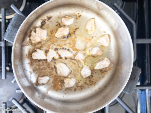 Step 3 how to make marry me chicken with tortellini, In a skillet, brown the chicken.