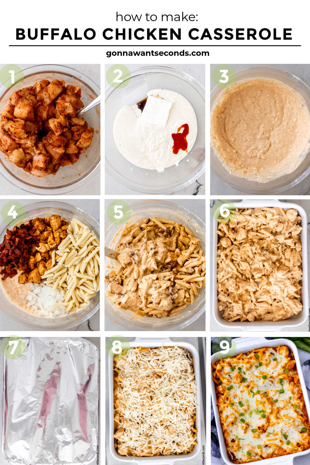 Our buffalo chicken casserole is perfect for those who enjoy buffalo wings with Ranch Dressing, offering a spicy and tangy flavor. #buffalochicken #chickencasserole step by step how to make buffalo chicken casserole