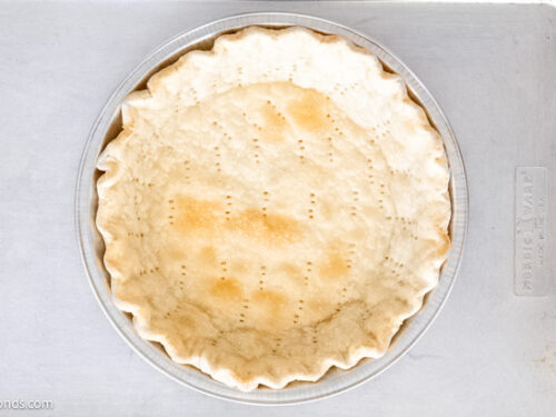 Step 1 how to make butterscotch pie, Bake the pie crust.