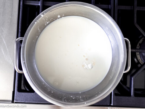 Step 2 how to make brown butter butterscotch pie, Make the filling. Cook the filling ingredients in a saucepan.