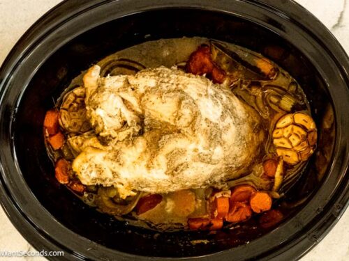 Step 5 how to make simple crockpot turkey breast, Crock It. Cook on low for 6 hours. Check the temperature.