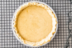 Step 9 how to make old fashioned chess pie, Pour into the pie shell. Bake and cool on a wire rack