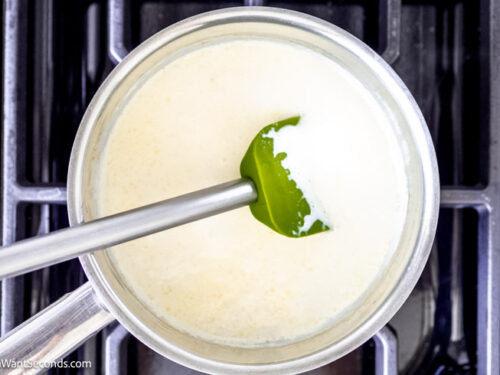 Step 2 how to make creamy mashed potatoes, Heat the heavy cream and butter in a saucepan.