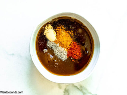 Step 2 how to make million dollar bacon, Combine 1/2 cup brown sugar, maple syrup, black and cayenne pepper, ginger, and paprika.