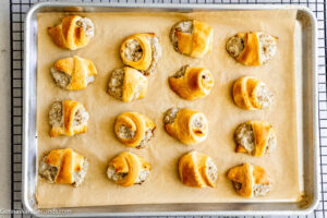 Step 7 how to make Sausage Cream Cheese Crescents, Bake.