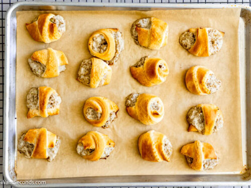 Step 7 how to make Sausage Cream Cheese Crescents, Bake.