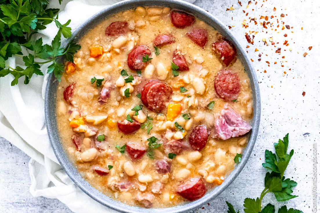 pinto bean soup in a bowl