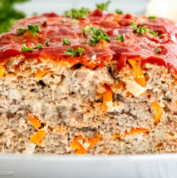 ground turkey meatloaf sliced in half