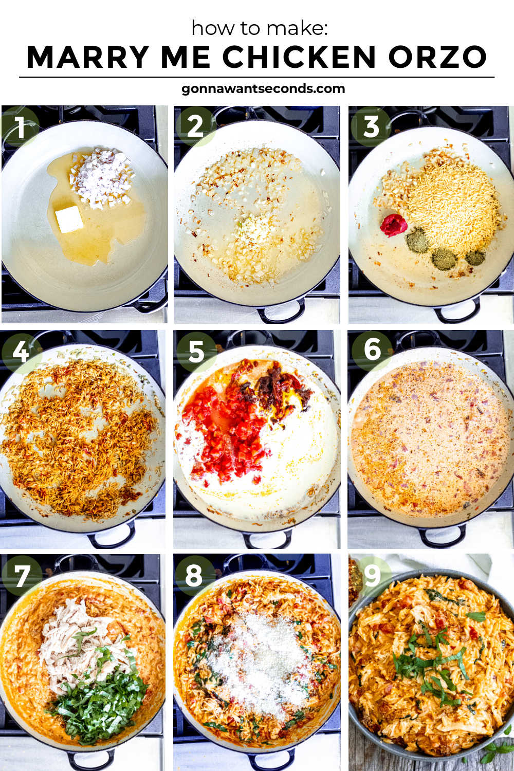 step by step how to make Marry me chicken orzo