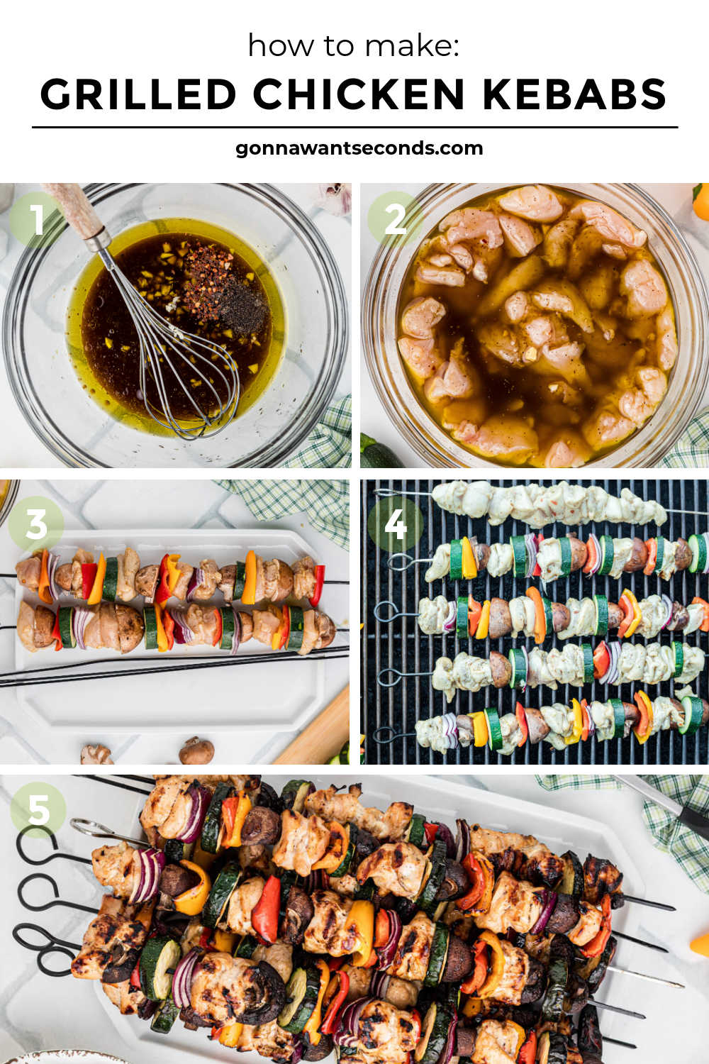 My go-to recipe in the summer is grilled chicken kebabs. Its marinade, with the powerful punch of Worcestershire sauce, adds great flavor to the chicken. #chickenkebabs #kebabs step by step how to make grilled chicken kebabs