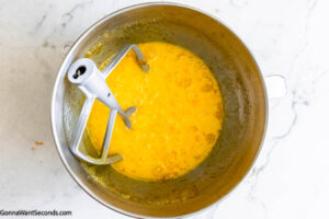 Step 4 how to make orange layer cake, Add eggs one at a time and beat.