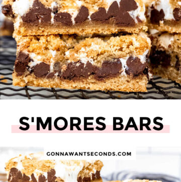 slices of S'mores Bars on top of each other