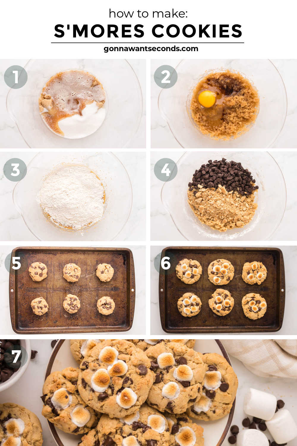These S'mores cookies are the ultimate treat, combining the campfire favorite of classic s'mores with the gooey goodness of freshly baked cookies. #smores #cookies step by step how to make S'mores Cookies