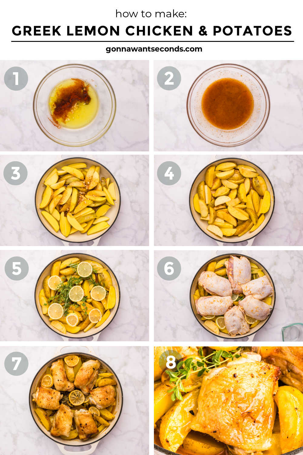 This Greek Lemon Chicken and Potatoes is a one-pan wonder—juicy chicken, tender potatoes, and bright lemon make an easy, cozy family dinner. #greekchicken #chickenandpotatoes Step by step how to make Greek Lemon Chicken and Potatoes