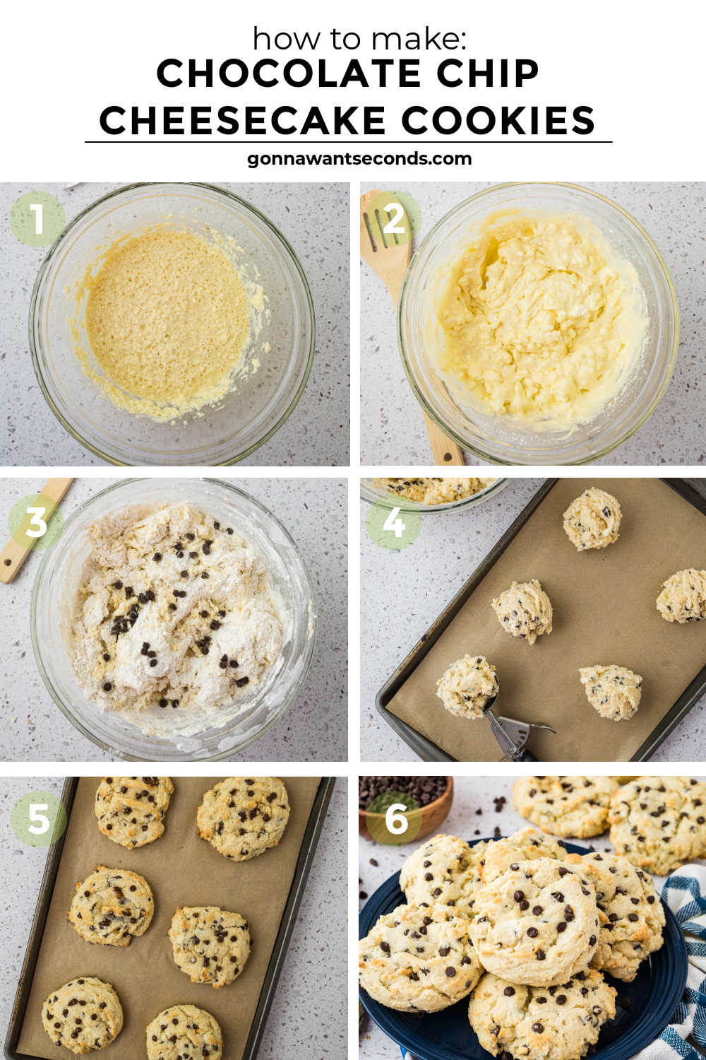 Indulge in Chocolate Chip Cheesecake Cookies that blend creamy cheese with melty chocolate chips for a delightful treat. #chocolatechipcookies #cheesecakecookies step by step how to make Chocolate Chip Cheesecake Cookies