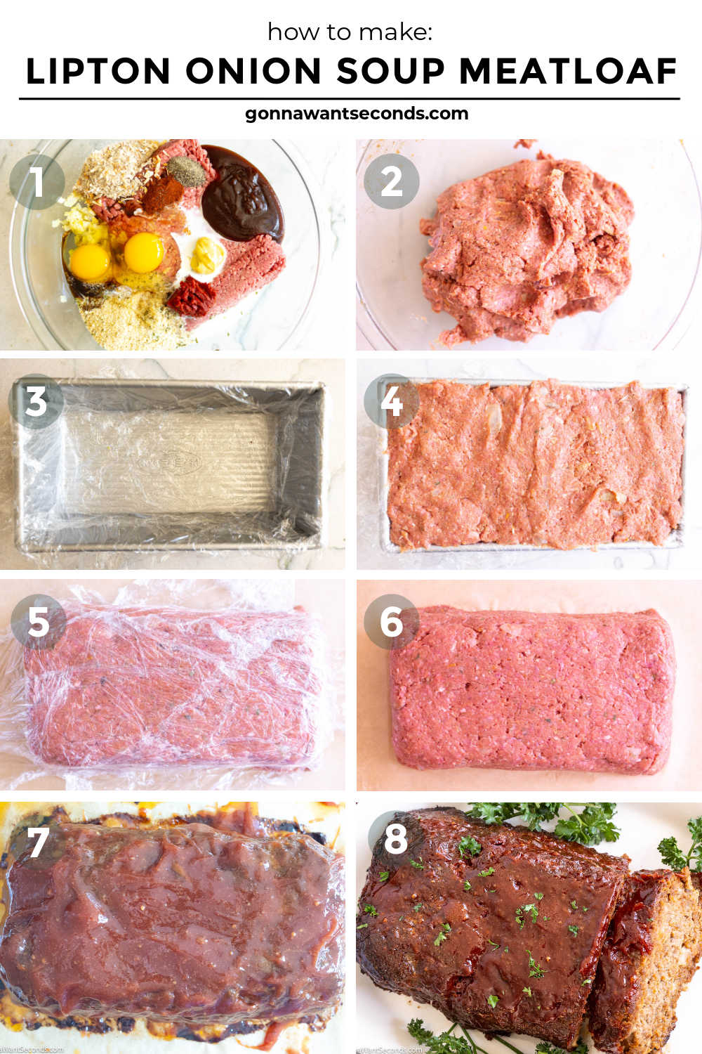 This Lipton Onion Soup Meatloaf is juicy, flavorful, and topped with a tangy glaze—classic comfort food made easy and always perfectly tender. #meatloaf #liptononionsoup step by step how to make Lipton Onion Soup Meatloaf