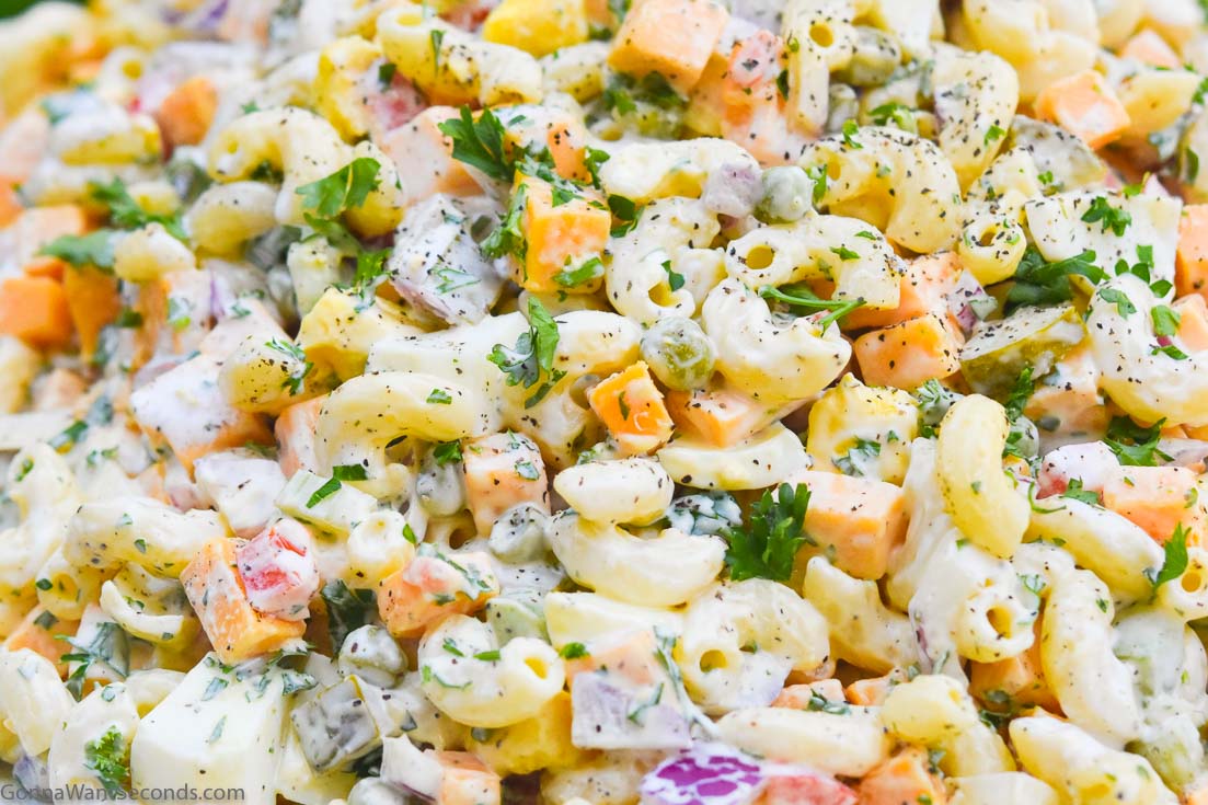Best macaroni salad, close up