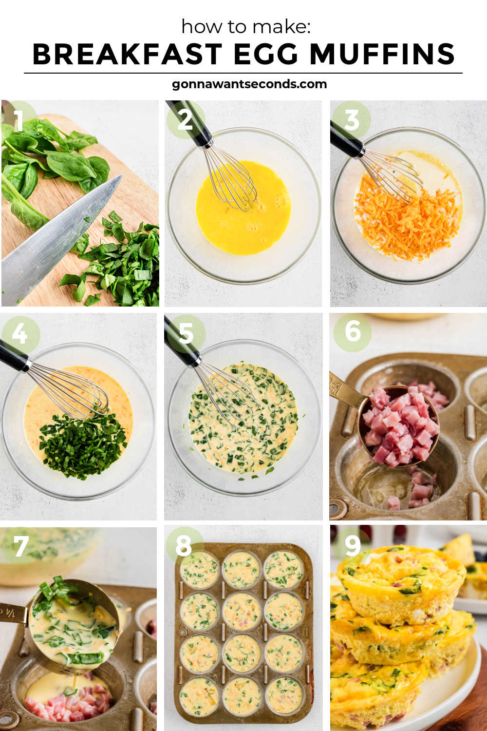 These easy breakfast egg muffins are fluffy, customizable, and perfect for meal prep. Make ahead, freeze, and reheat for busy mornings. #breakfastmuffins #eggmuffins step by step how to make breakfast egg muffins