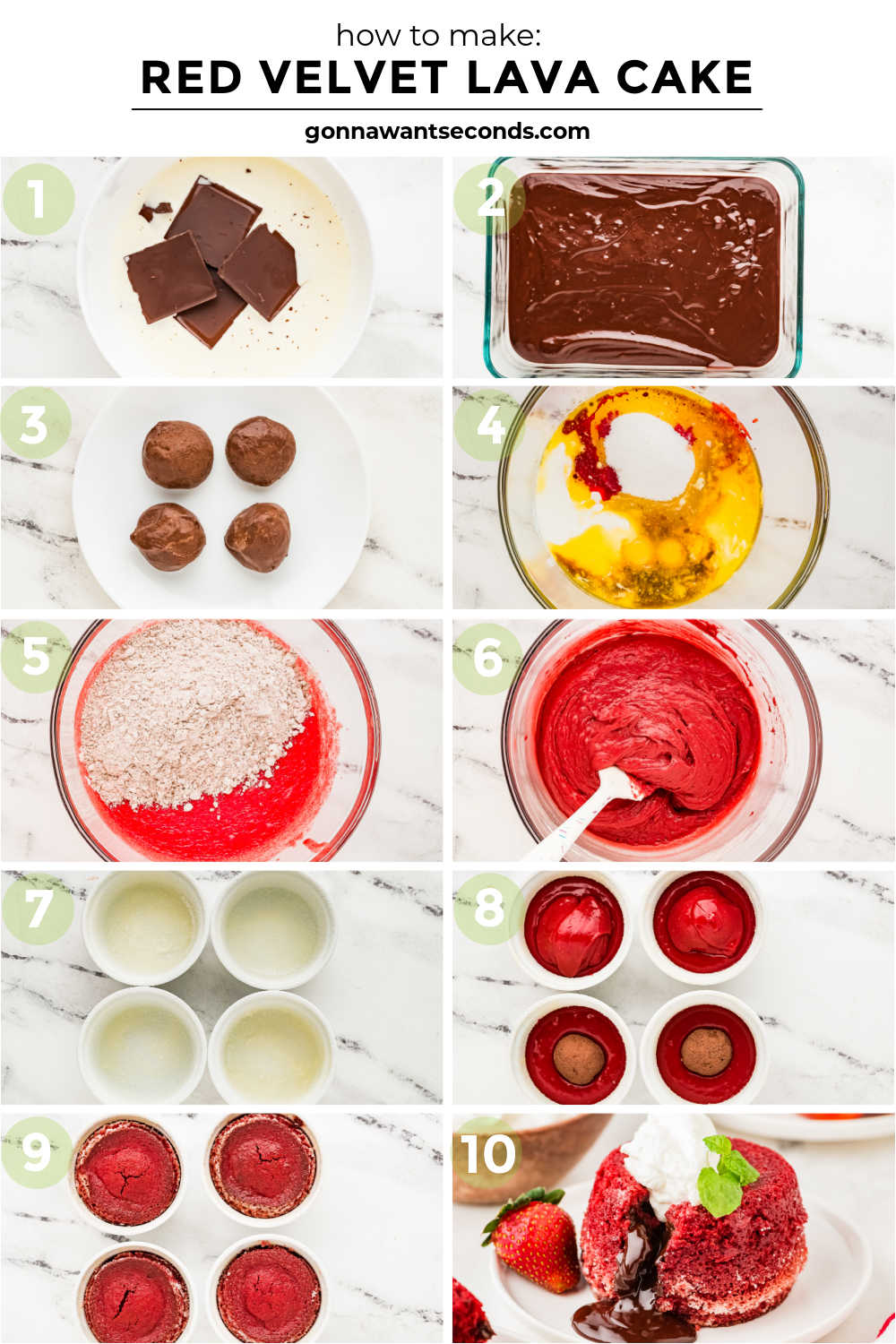 This red velvet lava cake has a gooey chocolate center, buttery red velvet crumb, and easy make-ahead ganache—perfect for date night or holidays. #redvelvetcake #lavacake step by step how to make red velvet lava cake