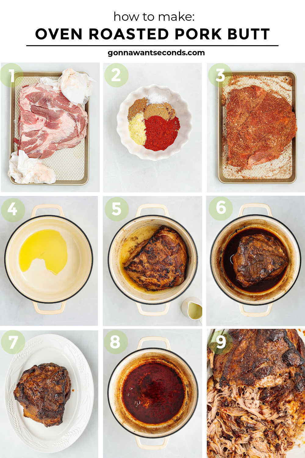 Learn how to cook pork butt in the oven until juicy, tender, and fall-apart perfect. This easy, no-fail method delivers incredible flavor. #ovenroastedpork #roastedpork step by step how to make oven roasted pork butt
