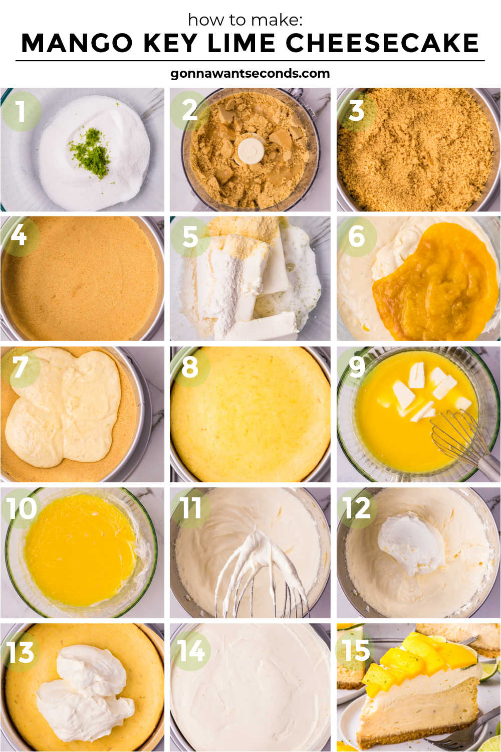 This mango key lime cheesecake is rich, creamy, and layered with bright tropical flavor, fluffy mousse, and fresh mango topping. #mangocheesecake #keylimecheesecake step by step how to make mango key lime cheesecake
