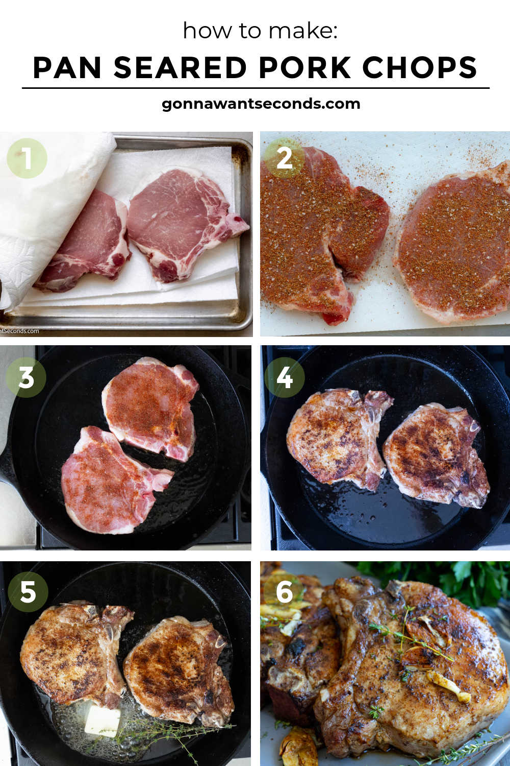 These pan seared pork chops are juicy, tender, and finished with a golden skillet crust, garlic butter, and fresh thyme. #porkchops #pansearedporkchops step by step how to make pan seared pork chops