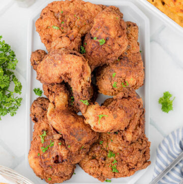 Fried Chicken Recipe on a platter