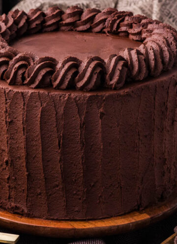 whole Chocolate Fudge Cake with fudge frosting